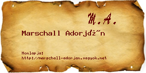 Marschall Adorján névjegykártya